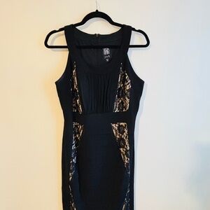 Jax Black and Tan Halter Bodycon Midi Dress